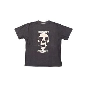 Bounty Hunter T-Shirt Mens Large Black Good 90s Skull 2 Heavyweight Cotton